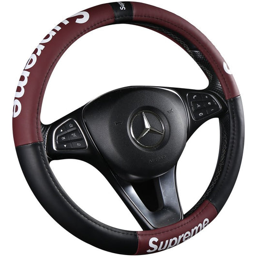 SuperMe Fashion Design Wear-resistant Leather Fabric Non-slip Inner Ring Safe And Non-toxic Materials Non-slip And Breathable Universal Car Steering Wheel Covers