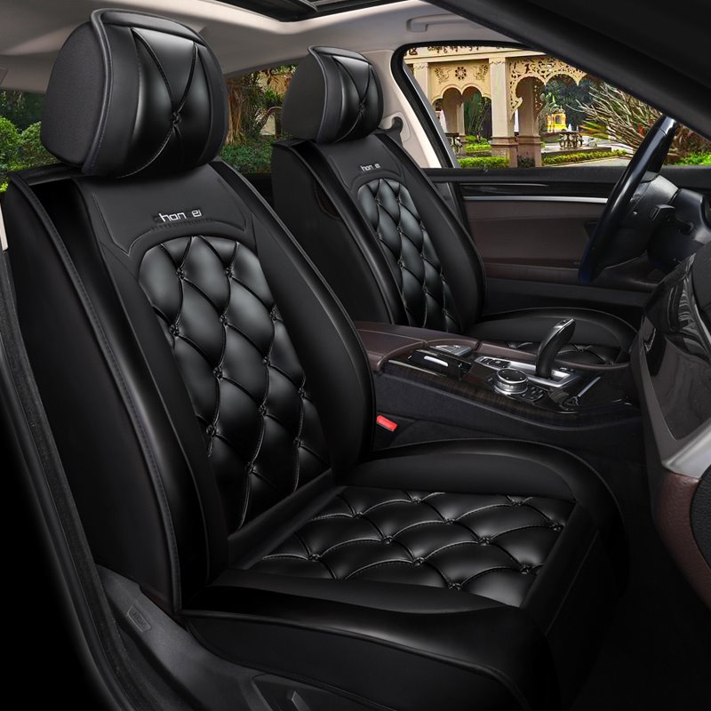 Funda de asiento de coche con patrón plisado, juego completo, funda de cojín de vehículo estilo sofá de ajuste Universal