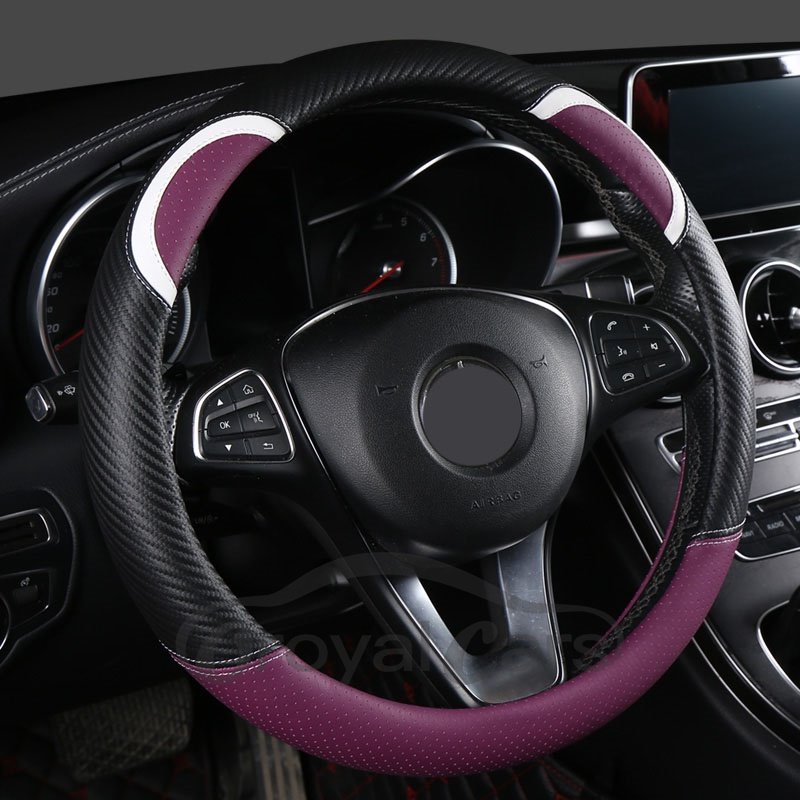 Steering Covers Universal Car Steering Wheel Cover Breathable Absorbent Non-slip Odorless Real Cowhide Skin-friendly Sty