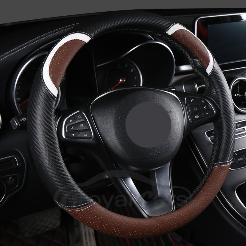Steering Covers Universal Car Steering Wheel Cover Breathable Absorbent Non-slip Odorless Real Cowhide Skin-friendly Sty
