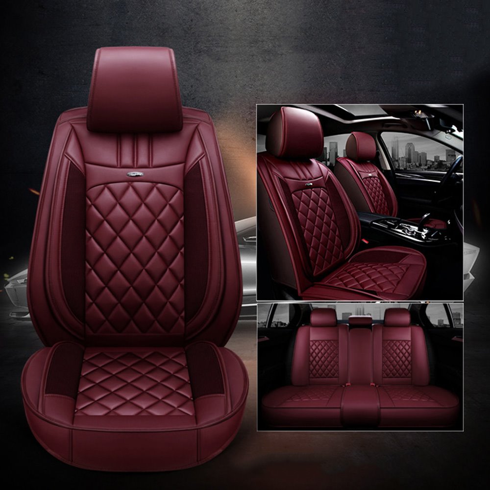 5 Seater Four Season Universal Leather Seat Cover Wear Resistant Dirt Resistant Scratch Resistant and Durable Leather ( Ford Mustang and Chevrolet Cam