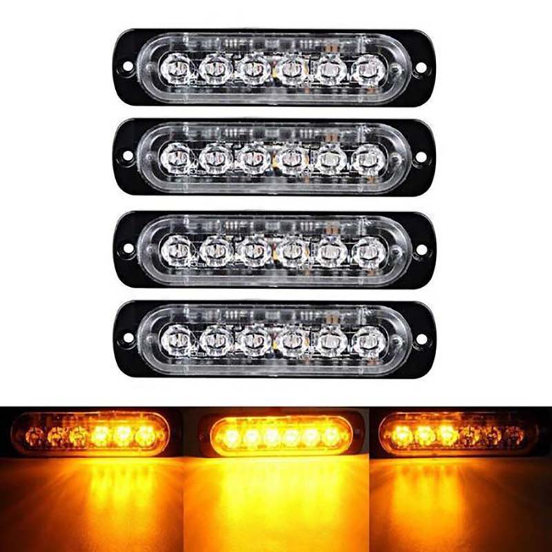 Externe Lichter Automobil-LED-Licht 6-Licht Ultradünnes Blitzlicht Pickup-Blitzlicht 12-24V Warnlicht 6 LED (Wenn Sie eine andere Farbe wünschen, wenden Sie sich bitte an uns