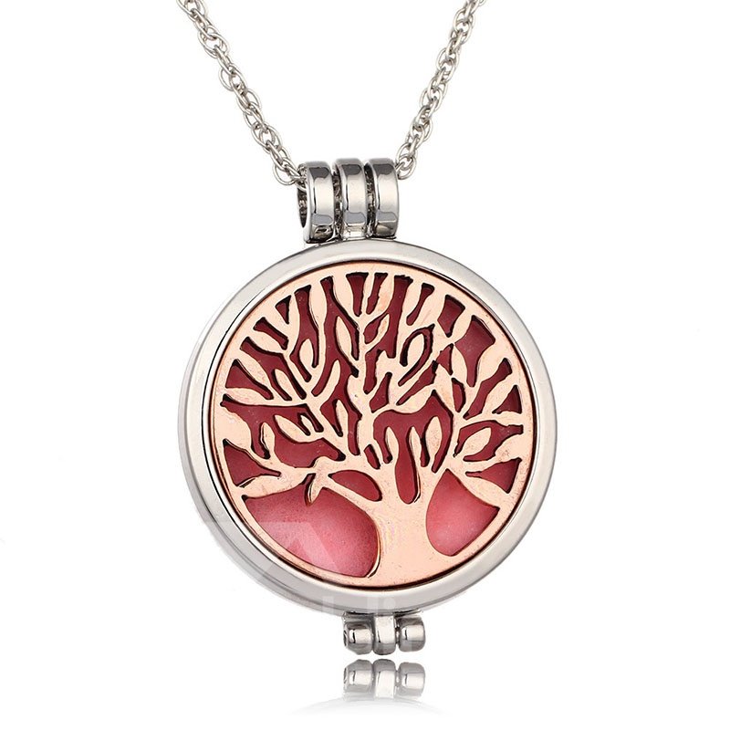 Car Air Freshener Essential Diffuser with Tree of Life Locket Perfume Necklace