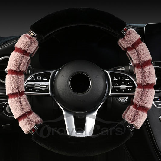 Winter Warm Plush Steering Wheel Cover Non-slip Thick Warm Wear-resistant and Durable Comfortable Grip Suitable for 98% of Cars Steering Wheel Covers