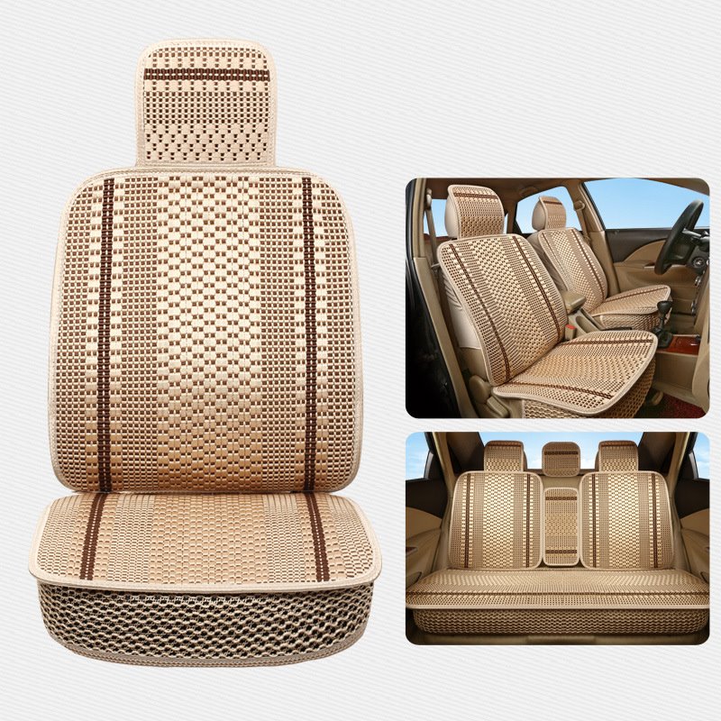 5 Seats Ice Silk Summer Cool Skin Friendly Environmental Protection Durable Easy to Clean Up Universal Fit Seat Covers