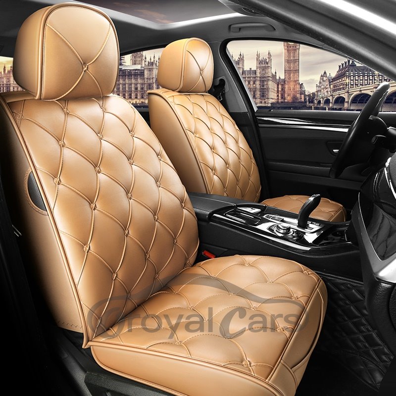 Car Seat Covers Full Coverage Soft Wear Resistant Durable Skin Friendly Man Made Leather Airbag Compatible 5 Seater Univ