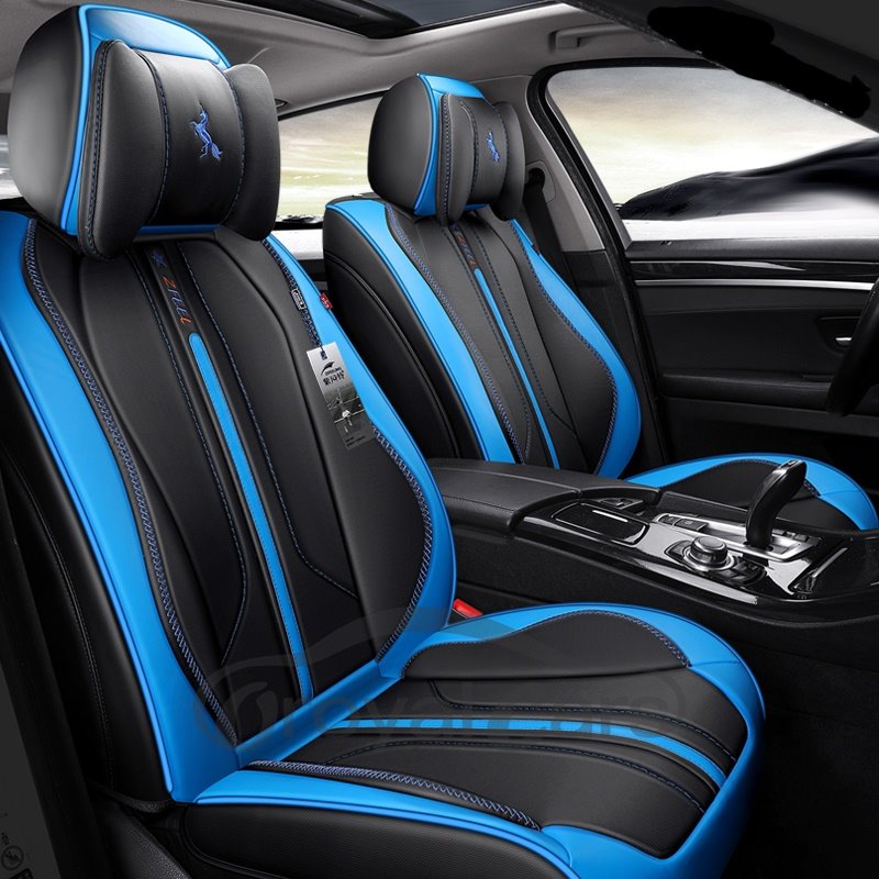 Leather Car Seat Covers, Faux Leatherette Automotive Vehicle Cushion Cover for Front and Rear Seat Universal Fit Set for Auto Interior Accessories