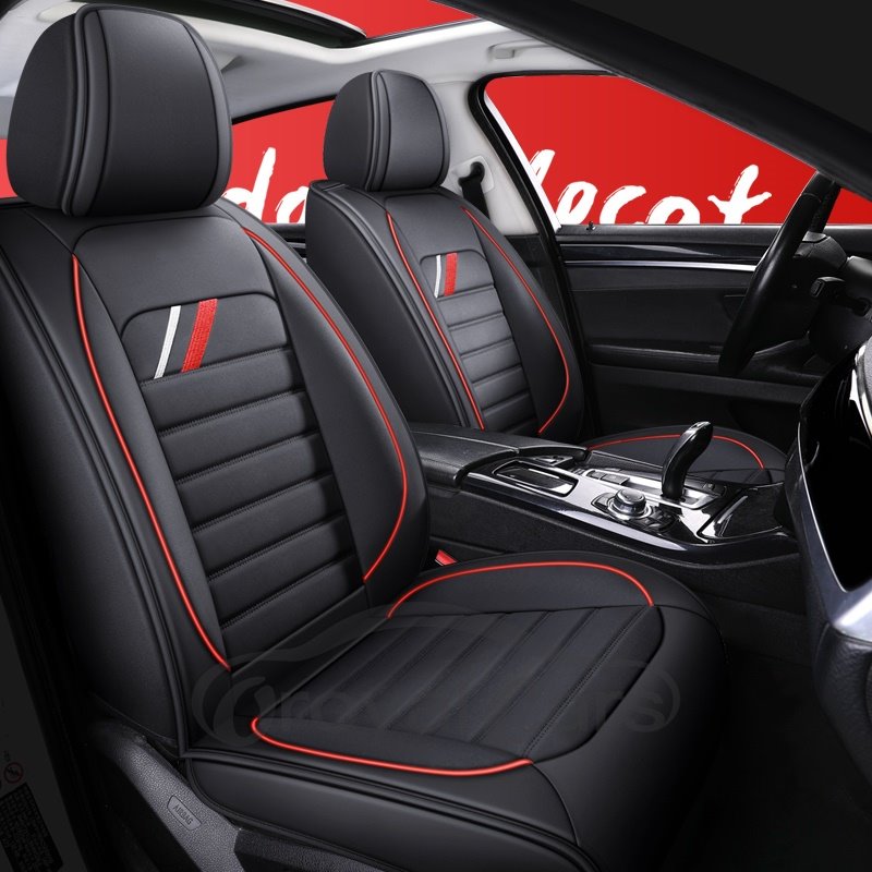 New Trend Sport Style 5 Seater Universal Fit Seat Covers Wear-resistant and Breathable Leather Compatible Airbags Reliable and Not Slipping