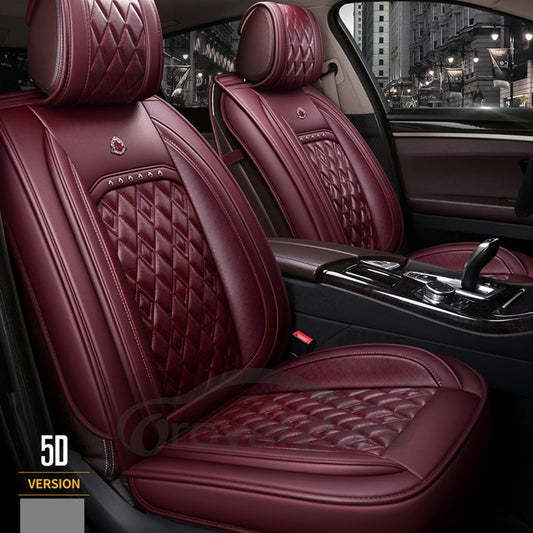 Full Set Wear Resistant Durable Modern Style Man-Made Leather Material Plain Pattern Universal Pickup/ Sedan Car Seat Covers