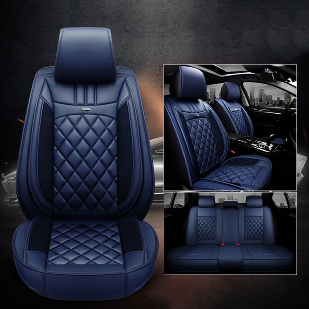 5 Seater Four Season Universal Leather Seat Cover Wear Resistant Dirt Resistant Scratch Resistant and Durable Leather ( Ford Mustang and Chevrolet Cam