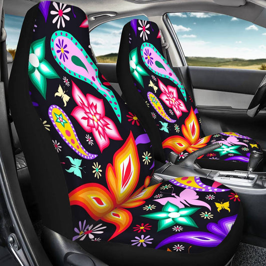 2 fundas para asientos delanteros con estampado de mariposas, fundas de asiento de ajuste universal que se estiran para adaptarse a la mayoría de los asientos estilo cubo de automóviles y SUV