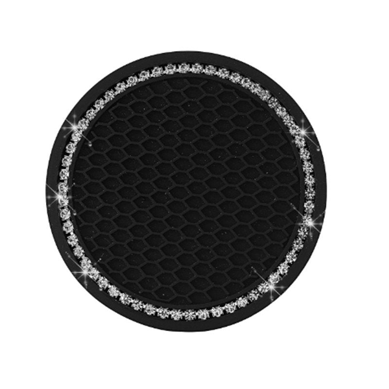 1Pcs Car Diamond Water Coaster Blingbing Car Coasters Car Accessories Interior for Women Easy to Remove The car Cup Holder Silicone Non-Slip Crystal R