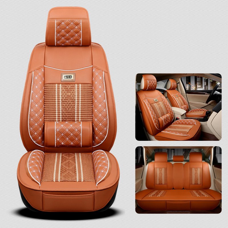 5 Seats High Quality Wear Resistant Leather Ice Silk Summer Cool Skin Friendly Environmental Protection Durable Easy to