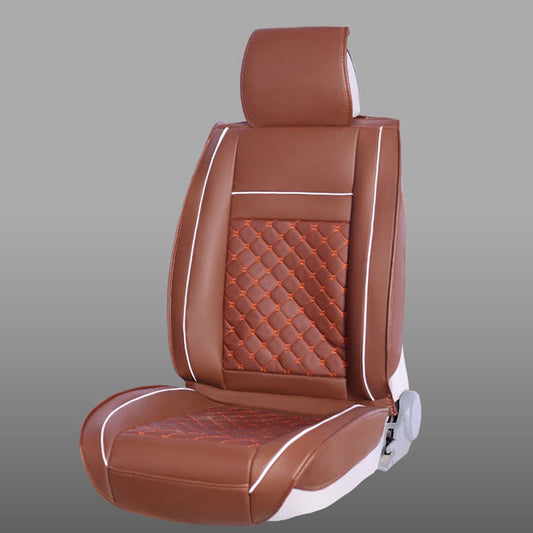 1 funda para asiento delantero individual, Material de cuero resistente al desgaste, transpirable y duradero, fácil de instalar, Compatible con Airbags