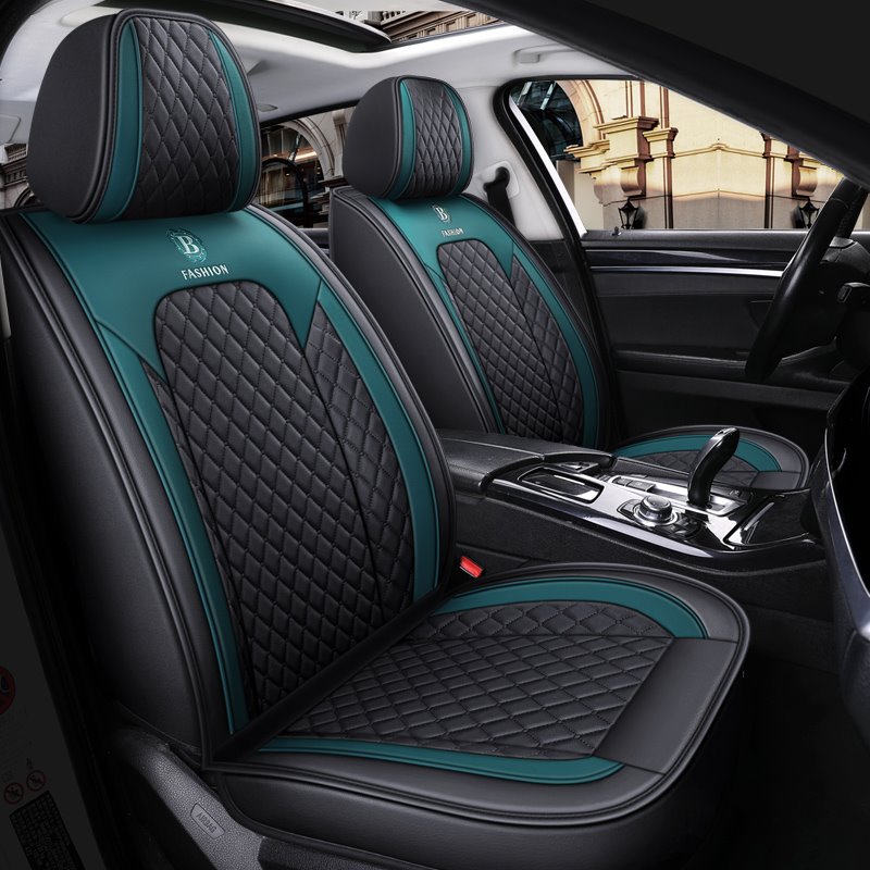 5 Seats Full Coverage Universal Fit Seat Covers Wear-Resistant Leather Fabric Durable And Dirt-Resistant Easy To Clean F