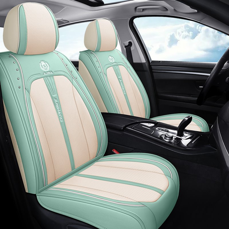 Durable Leather and Wear-resistant and Breathable Leather Material Suitable for Most 5-seater Cars or Pickup Trucks Universal Fit Seat Covers