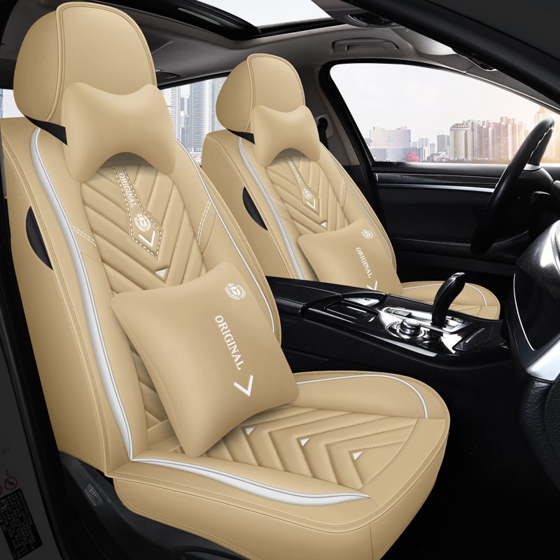 2 Different Versions 5 Seats Universal Fit Seat Covers Wear Resistant Dirt-proof and Scratch Proof High Quality and Inexpensive Air Bags Are Compatible