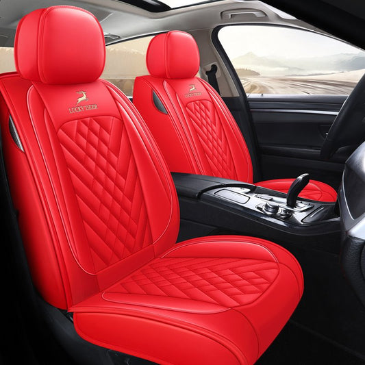 Leather Material Durable Faux Leatherette Automotive Vehicle Cushion Cover for Cars SUV Pick-up Truck Universal Fit Set