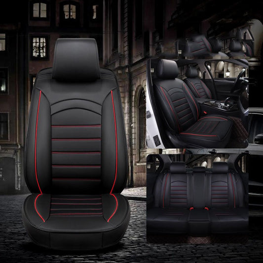 Universell passende Sitzbezüge, vollständige Abdeckung, weich, verschleißfest, langlebig, hautfreundlich, künstliches PU-Leder, Airbag-kompatibel