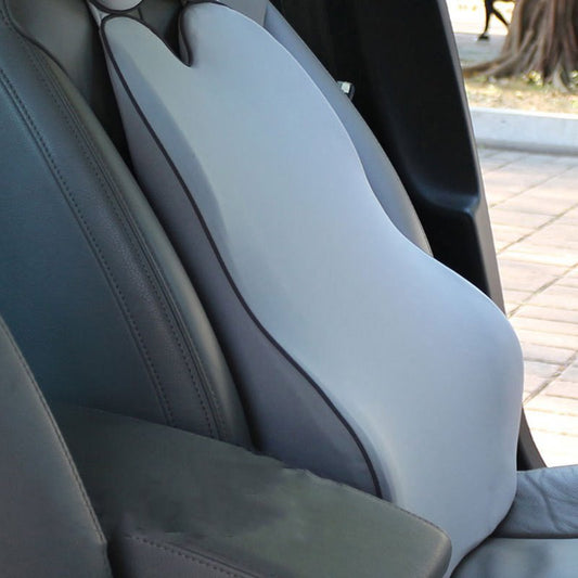 Auto-Lendenwirbelstützkissen für das Auto – Memory-Schaum-Autositzkissen-Rückenstütze – lindert Müdigkeit beim Fahren – Schwarz/Beige/Grau 
