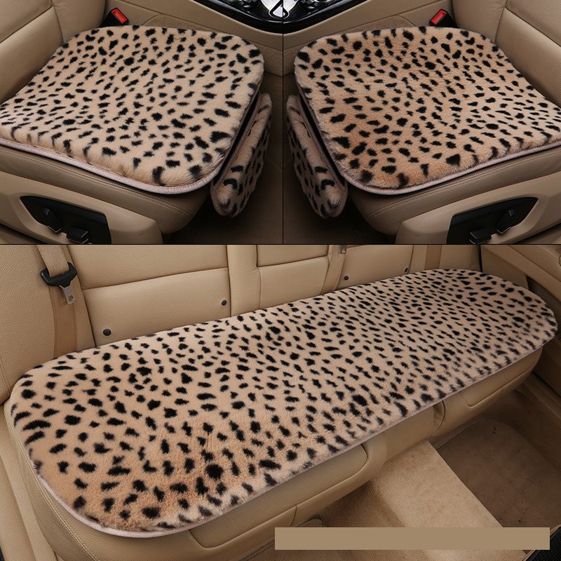 Leopard Komfort-Autositzbezug für Vorder- und Rückbank, Sitzkissenschutz, Innenzubehör, weiche, rutschfeste Unterseite für das Auto