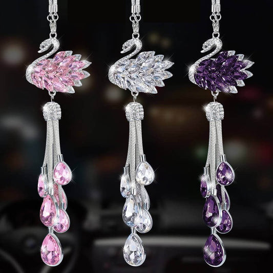 Bling Car Accessories for Women Bling Ornament Rhinestones Diamond Love Hanging Ornament Bling Car Interior Decor