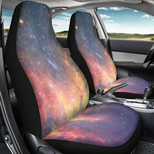 2 fundas para asientos delanteros con estampado de estrellas, fundas de asiento de ajuste universal que se estirarán para adaptarse a la mayoría de los asientos estilo cubo de automóviles y SUV