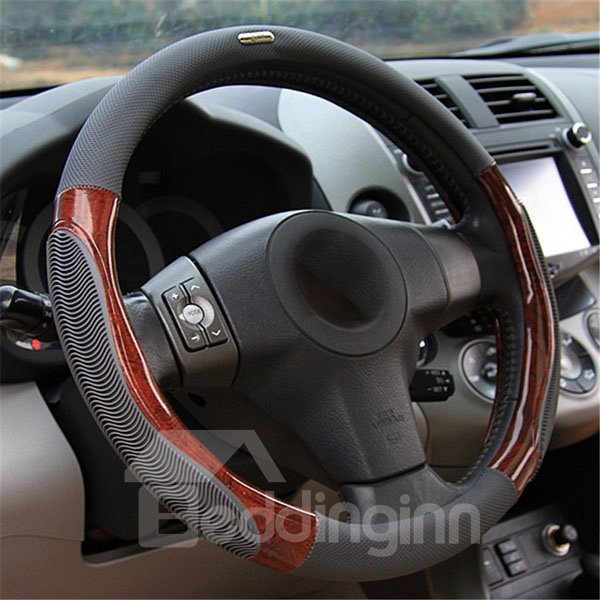 Comfortable and Classical Pecan Anti-Skidding Steering Wheel Covers Suitable for Most Round Steering Wheels