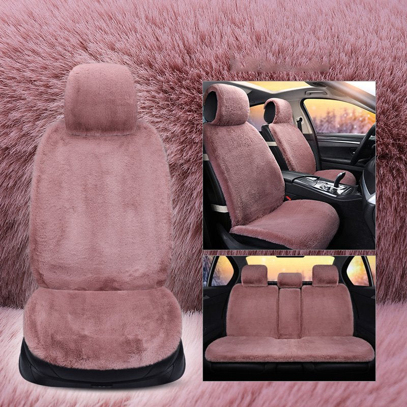 Winter Warm Sheepskin Car Seat Cover Luxury Long Wool Full Set Seat Cover Fits Most Car, Truck, SUV, or Van