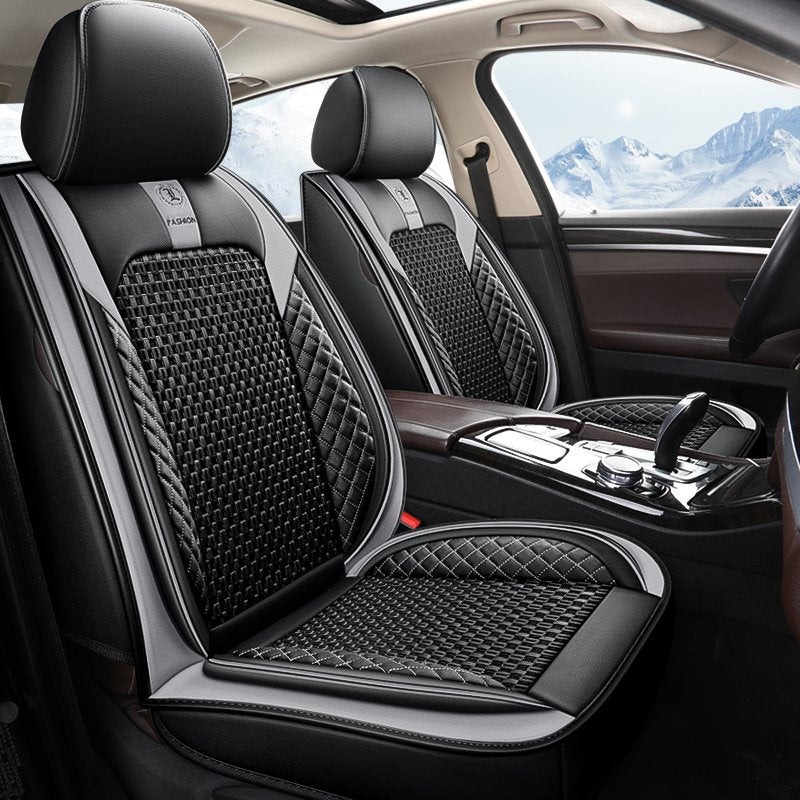 5 Seats All Seasons Universal Fit Seat Covers High Quality Leather Wear Resistant Ice Silk Breathable Skin Friendly and