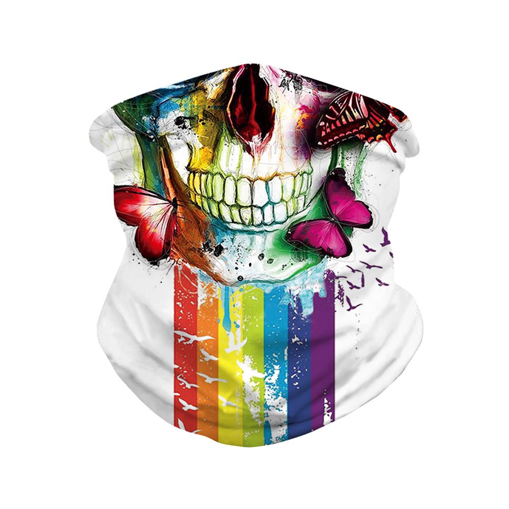 Face Shield Skeleton Digital Printing Outdoor Riding Shield Magic Headscarf Multi-purpose Neck Band High Elasticity Light And Breathable Soft Skin Care Insect-resistant Dust Proof Anti Droplet