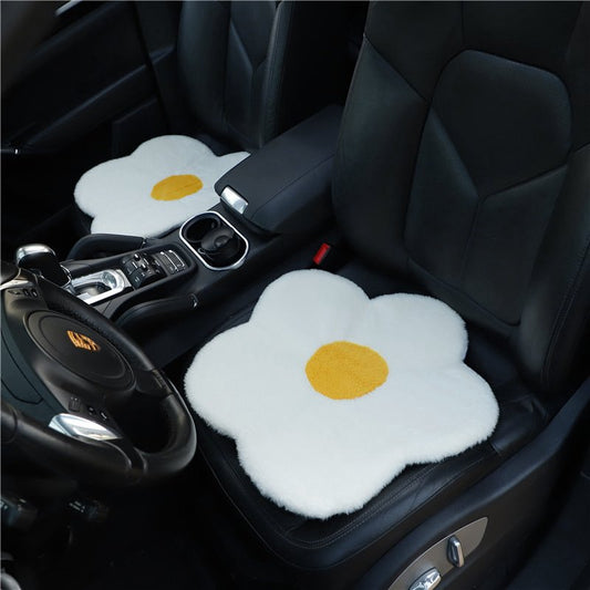2PCS Car Seat Cushion Cute Egg Design Front Car Seat Protection Car Interior Accessories Suitable for Most Cars and Offi