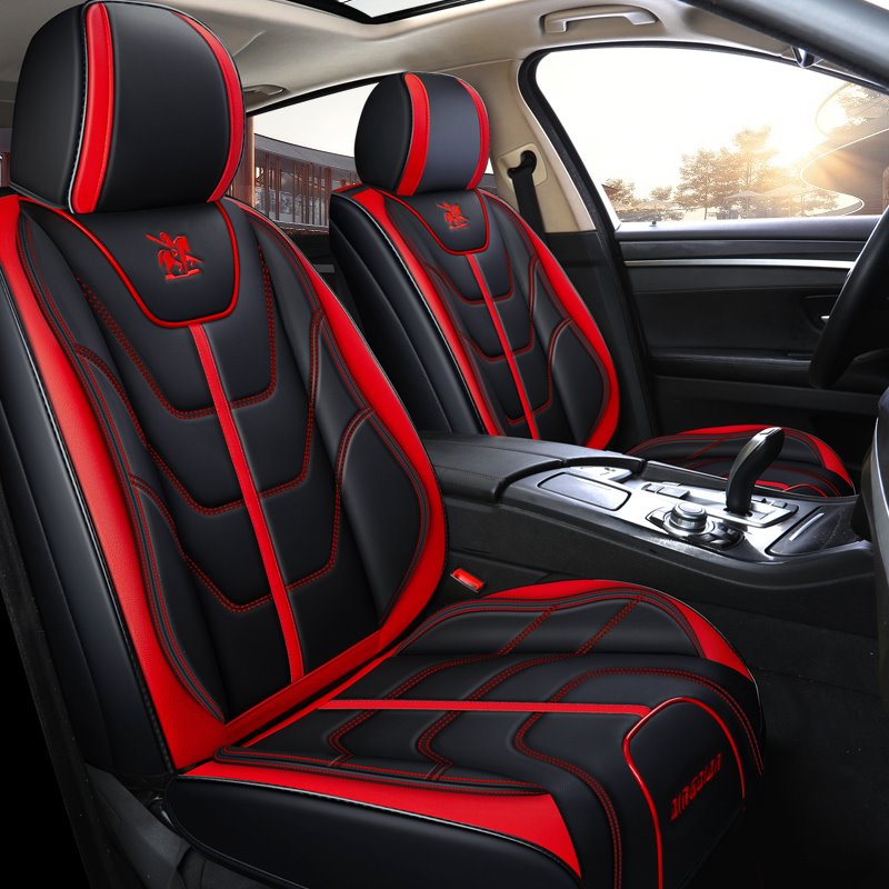 PU Geometric Cotton Sport Seat Cover Full Coverage Soft Wear-Resistant Durable Skin-Friendly Man-Made PU Leather Airbag