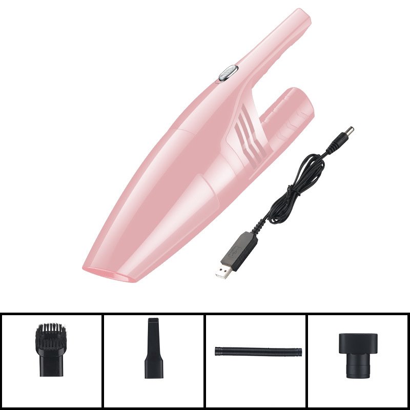USB Charging Portable Car Vacuum Cleaner High Power Handheld Vacuum No Noise 120W 5000PA Black Pink and White