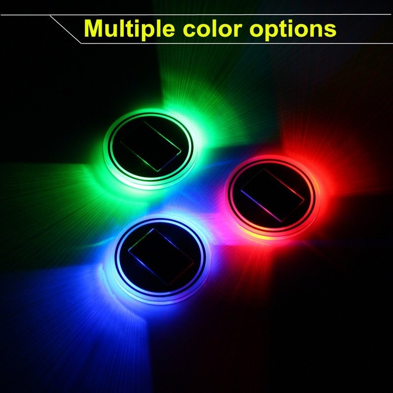 Interior Lights Automobile LED Water Cup Mat Solar Cup Mat Non-slip Mat Luminous Coaster Car Interior Atmosphere Lamp (Please Note The Color)