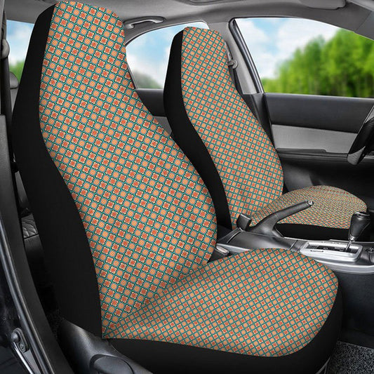 2 fundas para asientos delanteros con diseño de cuadros, ajuste universal, se estiran para adaptarse a la mayoría de asientos estilo cubo de coches y SUV.
