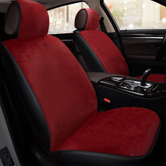 Simple Style Solid Color 5 Seater Universal Fit Seat Covers Short Plush Material Soft And Smooth Skin Friendly (Ford Mustang and Chevrolet Camaro are
