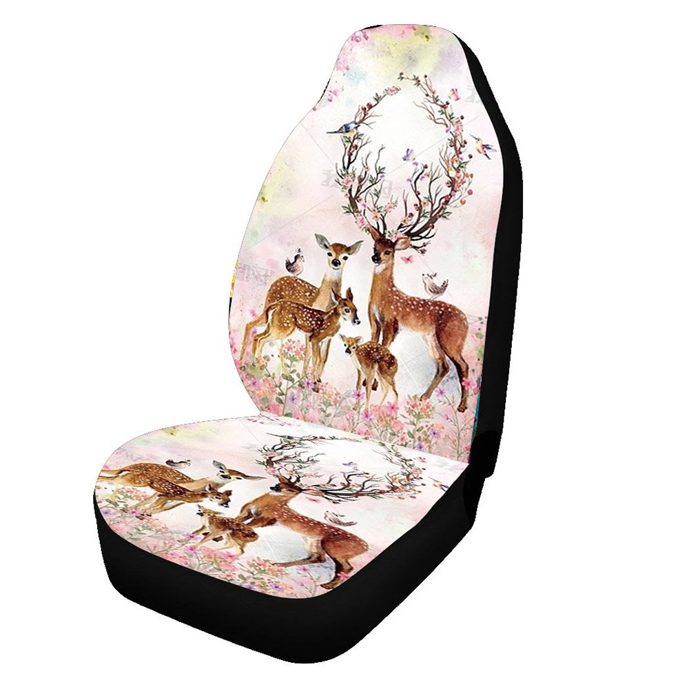 Animal Polyester Seat Cover Digital Print All Season Universal Fabric Seat Cover 2PCS Front Single Car Seat Covers Breathable Cool Comfortable And Durable Car Seat Covers