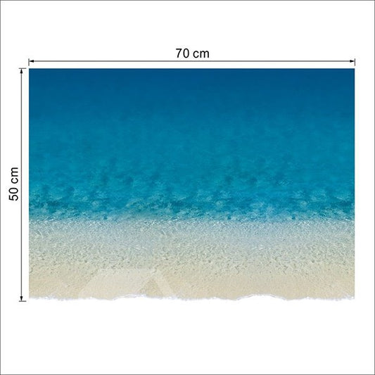 Natural Style Blue Beach and Waves 3D Waterproof Floor Sticker