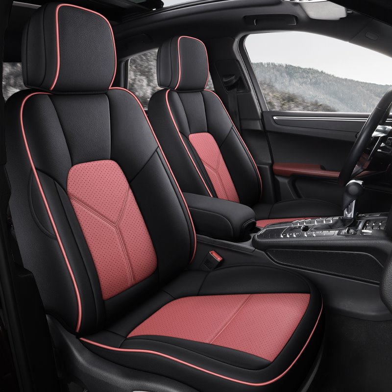 5 Seats Full Coverage Custom Fit Seat Covers Wear Resistant Leather Fabric Strong Elasticity And Non Deformation Airbag