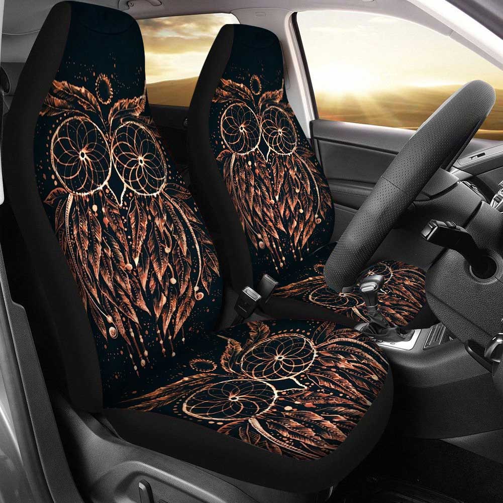 2PCS Front Seat Covers Dreamcatcher Print Pattern Universal Fit Seat Covers Will Stretch to Fit Most Car and SUV Bucket Style Seats