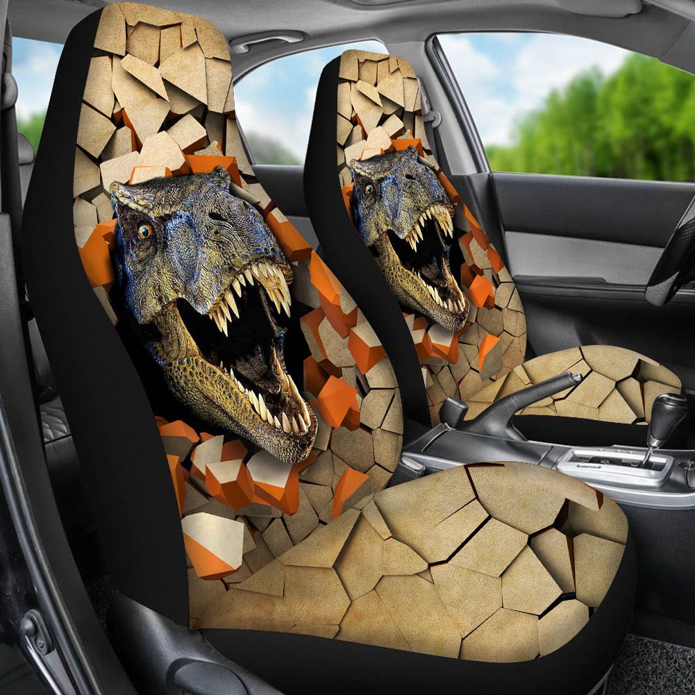 2 Pieces Wearproof Dirt-proof Easy to Clean Front Single Car Seat Covers Animal Summer Cooling Four Seasons Car Seat Covers for Front Two Seats Comes with 2 Pieces - Honeycomb Cloth