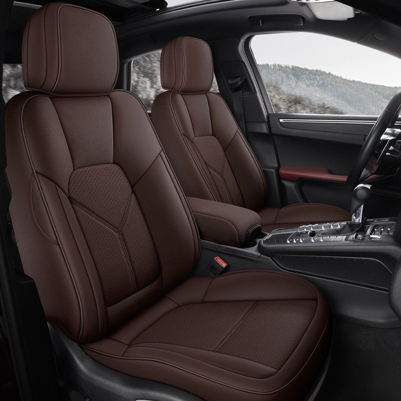 5 asientos, cobertura total, fundas de asiento personalizadas, tela de cuero resistente al desgaste, gran elasticidad y Airbag sin deformación